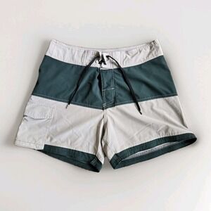 Coalatree Trailhead Shorts Mens sz 30 Board Shorts Active Swim Trunks Tan Green